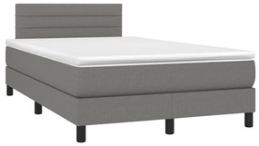 ΚΡΕΒΑΤΙ BOXSPRING ΜΕ ΣΤΡΩΜΑ ΣΚΟΥΡΟ ΓΚΡΙ 120X200 ΕΚ. ΥΦΑΣΜΑΤΙΝΟ 3140122