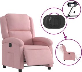 vidaXL Πολυθρόνα Ανακλινόμενη Ηλεκτρική Ροζ Βελούδινη
