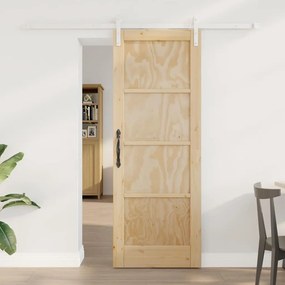 vidaXL Συρόμενη Πόρτα με Σετ Υλικών 73.5x198.5 εκ. Μασίφ Ξύλο Πεύκο