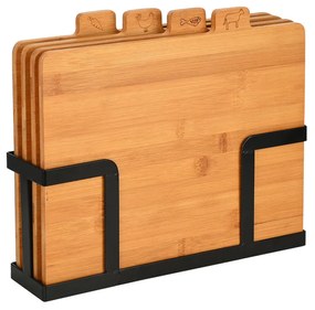 ESTIA ΣΕΤ ΕΠΙΦΑΝΕΙΕΣ ΚΟΠΗΣ BAMBOO ESSENTIALS 5 ΤΕΜ ΜΕ ΜΑΥΡΗ ΜΕΤΑΛΛΙΚΗ ΒΑΣΗ 01-26707