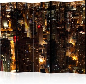 Διαχωριστικό με 5 τμήματα - City by night - Chicago, USA II [Room Dividers]