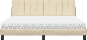 vidaXL Κρεβάτι με Στρώμα Hanko Κρεμ 180x200 εκ. Υφασμάτινο