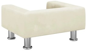 vidaXL Καναπές Παιδικός κρεμ 50 x 40 x 26,5 εκ. από Βελούδο