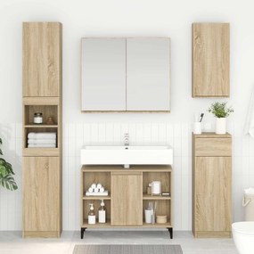 vidaXL Ντουλάπι νιπτήρα με ράφι με πόρτα Δρύς Sonoma 80 x 33 x 60 εκ