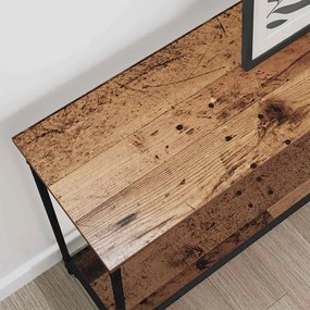 vidaXL Τραπέζι κονσόλας με ράφι Παλαιό ξύλο 101 x 30.5 x 75 εκ
