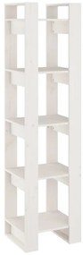 vidaXL Βιβλιοθήκη/Διαχωριστικό Χώρου Λευκό 41x35x160 εκ. Μασίφ Πεύκο