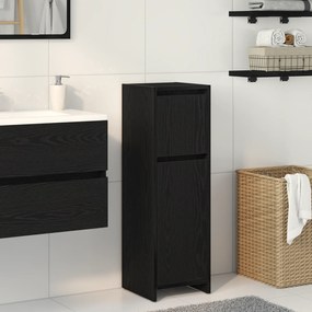 VidaXL Μαύρο Ντουλάπι Μπάνιου Δρύς 30x30x95 εκ. από Επεξεργασμένο Ξύλο