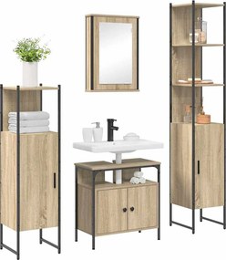 vidaXL Σετ Επίπλων Μπάνιου 4 pcs Δρύς Sonoma Επεξεργασμένο ξύλο