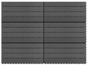 vidaXL Πλακάκια 6 τεμ. Γκρι 1 μ² / 60 x 30 εκ. από WPC