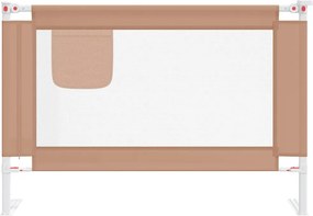 vidaXL Μπάρα Κρεβατιού Προστατευτική Taupe 100 x 25 εκ. Υφασμάτινη