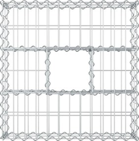 vidaXL Ανασηκωμένο κρεβάτι gabion Ασημί