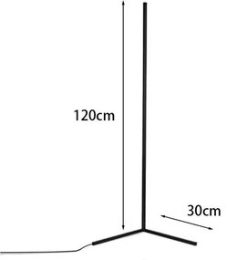 Φωτιστικό δαπέδου Nanek led μέταλλο μαύρο 30x30x120εκ 30x30x120 εκ.