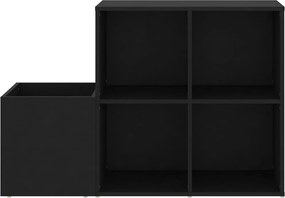 vidaXL Παπουτσοθήκη Χολ Μαύρη 105 x 35,5 x 70 εκ. από Επεξ. Ξύλο