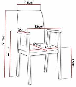 Καρέκλα Victorville 336, Γκρι, Άσπρο, 91x43x40cm, 7 kg, Ταπισερί, Ξύλινα, Μπράτσα, Ξύλο: Σημύδα | Epipla1.gr