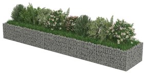 vidaXL Συρματοκιβώτιο-Γλάστρα Υπερυψωμένη 450x90x50 εκ. Γαλβ. Χάλυβας