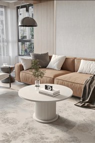 Stewehome Μοντέρνο Στρογγυλό Τραπεζάκι Σαλονιού λευκό 70x70 cm