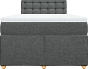 vidaXL Κρεβάτι Boxspring με Στρώμα Σκούρο Γκρι 120x190 εκ Υφασμάτινο