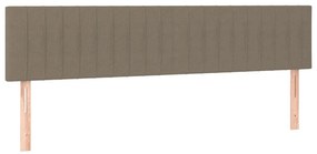 vidaXL Κρεβάτι Boxspring με Στρώμα &amp; LED Taupe 180x200 εκ. Υφασμάτινο