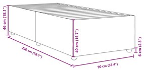 Πλαίσιο Κρεβατιού Taupe 90x200 εκ. Υφασμάτινο - Μπεζ-Γκρι