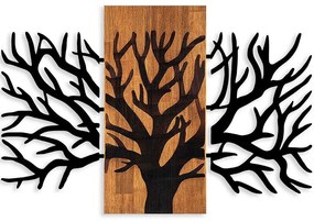 Διακοσμητικό Τοίχου Horn Tree 899SKL2462 59x96cm Walnut-Black Wallity Μέταλλο,Ξύλο