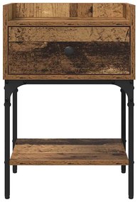 vidaXL Κομοδίνο Παλιό ξύλο 40 x 29 x 60 εκ Επεξεργασμένο ξύλο