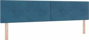 vidaXL LED Κρεβάτι με βάθρο Σκούρο Μπλε 200 x 200 cm Βελούδο