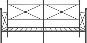 vidaXL Κρεβάτι ημέρας χωρίς στρώμα Μαύρο 100x200 cm Ατσάλι