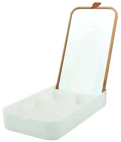 Θήκη Αποθήκευσης Με Καθρέπτη Alais 06233.001 23x13x22cm White-Natural Ακρυλικό,Bamboo