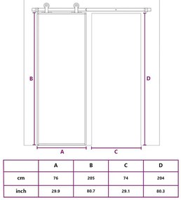 vidaXL Συρόμενη Πόρτα Λευκή 76 x 205 εκ. από Γυαλί ESG / Αλουμίνιο