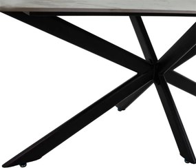 Τραπέζι Bethan pakoworld sintered stone λευκό μαρμάρου-μαύρο 180x90x75εκ
