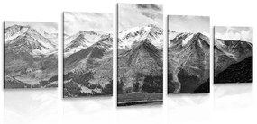 Εικόνα 5 μερών ενός πανέμορφου βουνού σε ασπρόμαυρο - 100x50