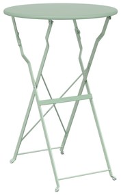 vidaXL Folding Garden Table Light Mint Ø50x71 cm Steel