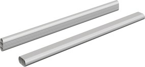 vidaXL Ράβδος Ντουλάπας 2 τμχ. Ασημί 371,5 x 15 x 29 mm