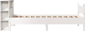 vidaXL Σκελετός Κρεβ. Χωρίς Στρώμα Λευκό 75x190 εκ Μασίφ Πεύκο