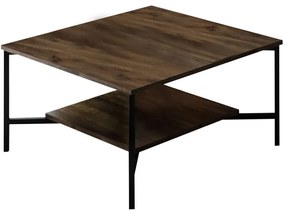 Τραπέζι Σαλονιού Line 618BLY1150 80x80x40cm Walnut-Black