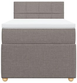 vidaXL Κρεβάτι Boxspring με Στρώμα Taupe 90x190 εκ.Υφασμάτινο