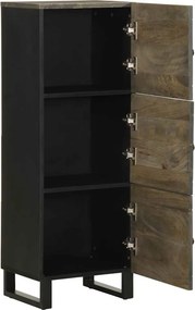 vidaXL Ντουλάπι Μαύρο 40 x 33 x 110 εκ. από Μασίφ Ξύλο Μάνγκο