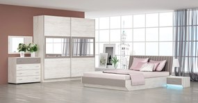 Σετ κρεβατοκάμαρας Modena oak blanco/dark cappuccino 160x200 DIOMMI 33-112 DIOMMI-33-112