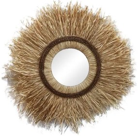 Καθρέπτης Tabrane Inart sisal σε φυσικό Φ110x4εκ 339-000031-339-000031-Καφέ 339-000031