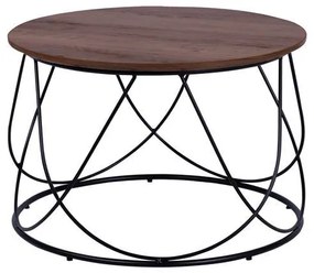 Coffee Table Round MDF TOP with metallic base Φ60x40Ηcm.