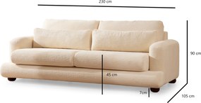 3-Seat Sofa River - Beige Beige