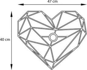 Απλίκα τοίχου Heart Megapap E27 MDF χρώμα μαύρο 47x12x40εκ.