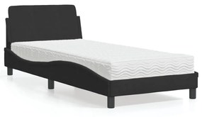 Κρεβάτι με Στρώμα Μαύρο 80 x 200 εκ. Βελούδινο