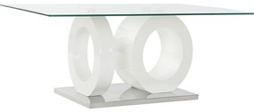 Τραπεζάκι Καφέ DKD Home Decor Λευκό Διαφανές Ξύλο Κρυστάλλινο Ξύλο MDF 110 x 60 x 45 cm