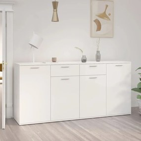 vidaXL Μπουφές Γυαλιστερό Λευκό 160 x 36 x 75 εκ. από Επεξ. Ξύλο