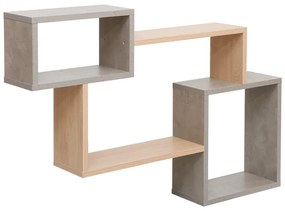 Ράφι τοίχου Beldra pakoworld σε φυσική με γκρι cement απόχρωση 84x15x57.8εκ