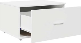 vidaXL Ντουλάπι με Συρτάρια με τροχούς Λευκό 55 x 45 x 31 εκ