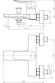 Acquanet Volcano 1001 - Μπαταρία λουτρού χρωμέ