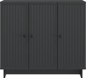 vidaXL Πλαϊνό γραφείο Μαύρο 89 x 34,5 x 80 εκ Επεξεργασμένο Ξύλο