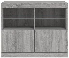 vidaXL Μπουφές με LED Γκρι Sonoma 81 x 37 x 67 εκ.